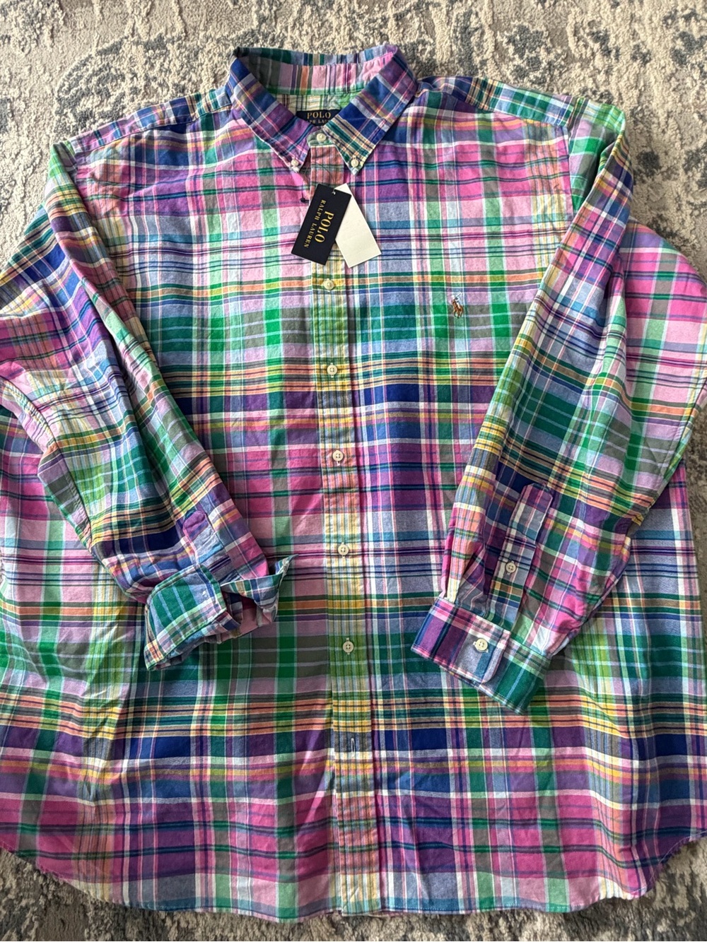 Ralph Lauren Multicolor Pink & Green Plaid Button-Down Shirt
